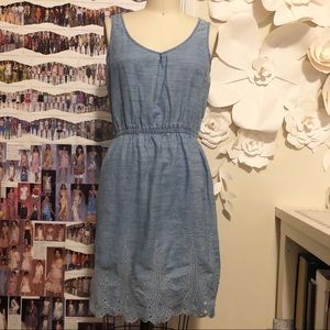 ⭐️3 for $12 Denim Dress Embroidered Scallop